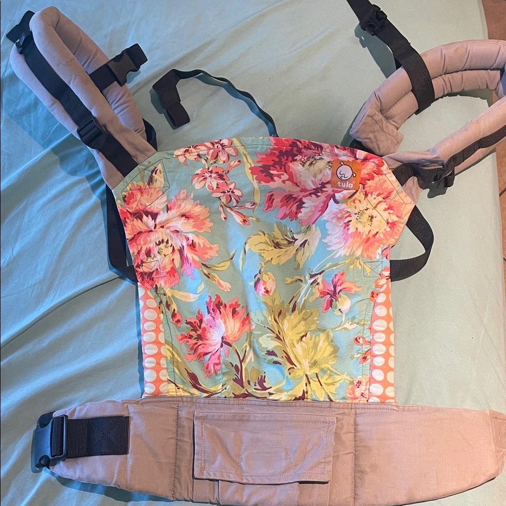 Tula Floral Carrier - Pink, Aqua, Coral